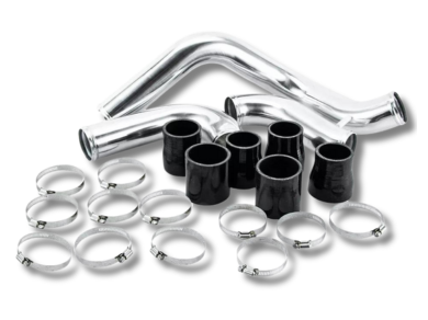 Aluminium & Silicon Intercooler Piping Kit for D40 Nissan Navara 2.5L Turbo Thailand Models - Chrome (2005 - 2014) - Spoilers and Bodykits Australia