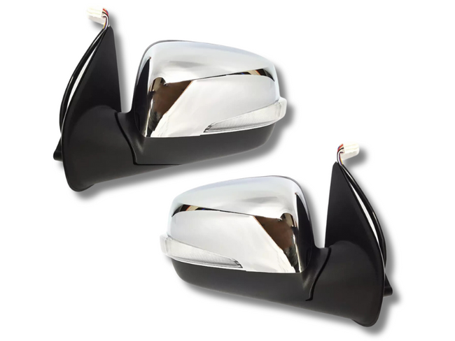 Electric Door Mirrors with Indicator for Holden Rodeo RA - Chrome - Pair (2006 - 2008)-Spoilers and Bodykits Australia