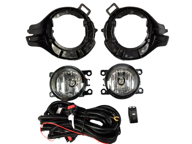 Fog Lights with Surrounds for D40 Nissan Navara - Pair (05/2005 - 04/2015)-Spoilers and Bodykits Australia