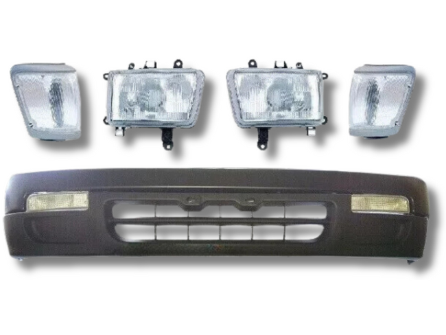 Front Bumper Bar Upper & Lower, Head Lights, Corner Lights & Bar Lights for Toyota Hilux Surf / 4Runner (1991 - 1997)-Spoilers and Bodykits Australia