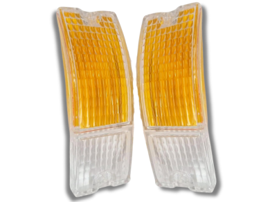 Front Bumper Indicator Park Light Lenses for Mazda RX7 Series 2 & 3 - Orange/Clear Lens - Pair (1981 - 1985)-Spoilers and Bodykits Australia