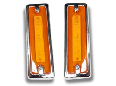 LED Front Side Guard Indicator Lights with Orange Lens for Nissan Datsun 1200 B110 - Pair-Spoilers and Bodykits Australia