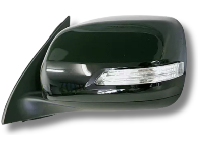 Left Passenger Side Door Mirror with Light for 150 Series Toyota Prado - Black (2009 - 2013)-Spoilers and Bodykits Australia